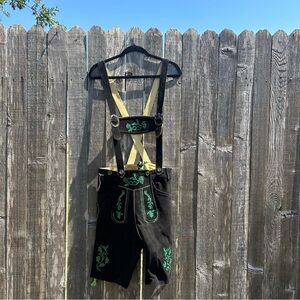 Men’s Black Bavarian OctoberFest Lederhosens Size 36